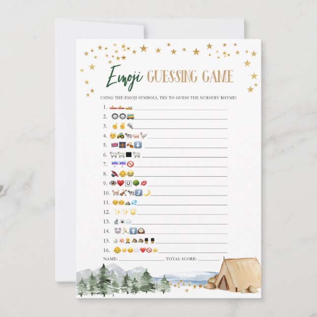 Our Greatest Adventure Baby Shower Emoji Game Invitation (Front)