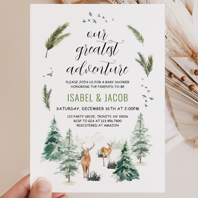 Our Greatest Adventure Baby Shower Invitation (Creator Uploaded)