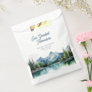 Our Greatest Adventure Forest Mountain Baby Shower Favour Bags