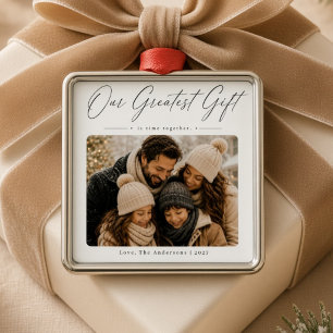 Our Greatest Gift Is Time Together Personalised Metal Tree Decoration