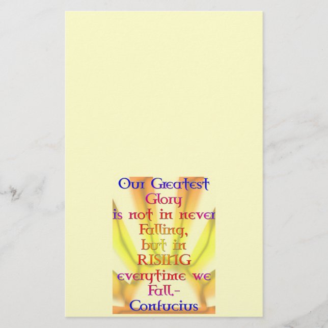 "Our Greatest Glory"- Confucius Quote (Front)