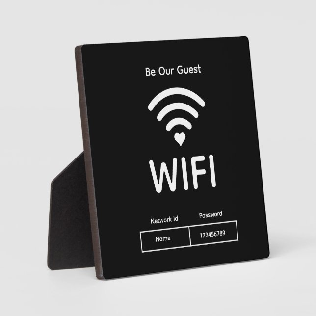 Our Guest Wifi Password Tabletop Plaque with Easel (Front)