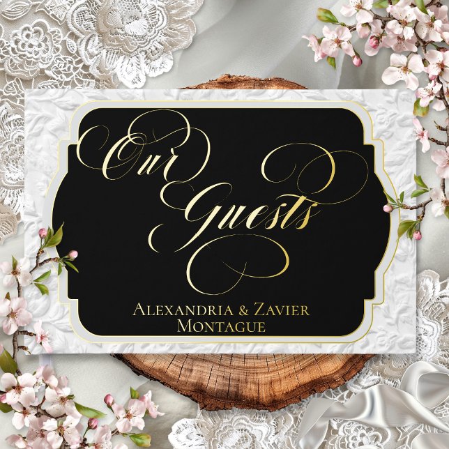 Our Guests Faux Emboss White/Black Guest Book (Creator Uploaded)
