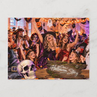 Our Halloween Story Personalized Photo Postcard