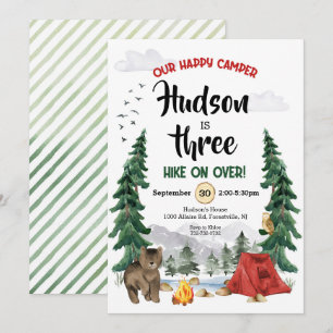 Our Happy Camper Woodland Birthday Invitation
