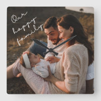 Our Happy Family Photo Wall Clock