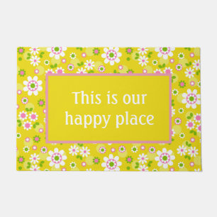 Our Happy Place Retro Mod Flowers Doormat