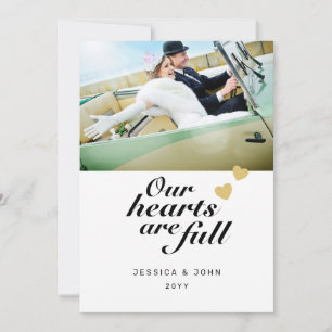 Our Hearts are Full 2 Photo Wedding Thank You Card