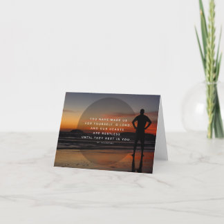 Our Hearts Are Restless - St. Augustine Quote Note Card