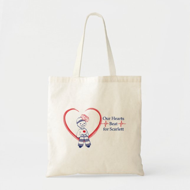 Our Hearts Beat for Scarlett budget bag (Front)