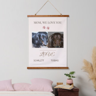 Our Hearts Belong to Mom Hanging Tapestry