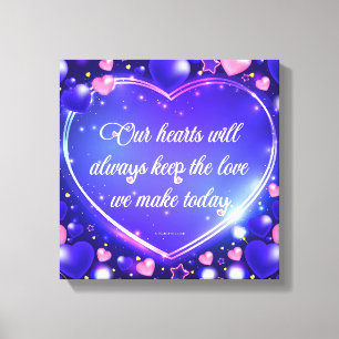 Our hearts keep the love wrapped canvas