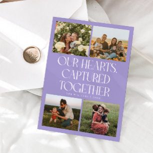 Our Hearts Lilac Multi Photo Valentines Day  Holiday Card