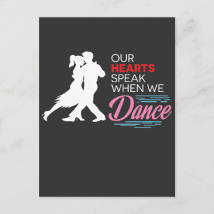 Our Hearts Speak When We Dance Salsa Dancing Postcard