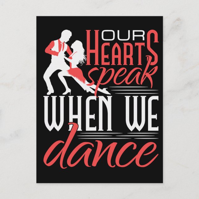 Our Hearts Speak When We Dance Salsa Postcard (Front)
