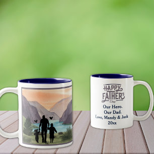 Our Hero, Our Dad. Two-Tone Coffee Mug