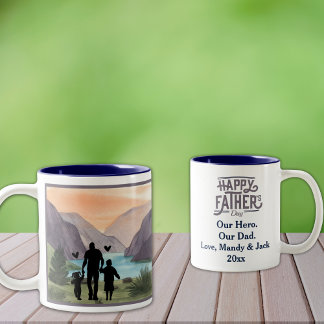 Our Hero, Our Dad. Two-Tone Coffee Mug