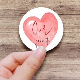 Our, His, Her Favourite Bridal Shower Wedding Favo Classic Round Sticker