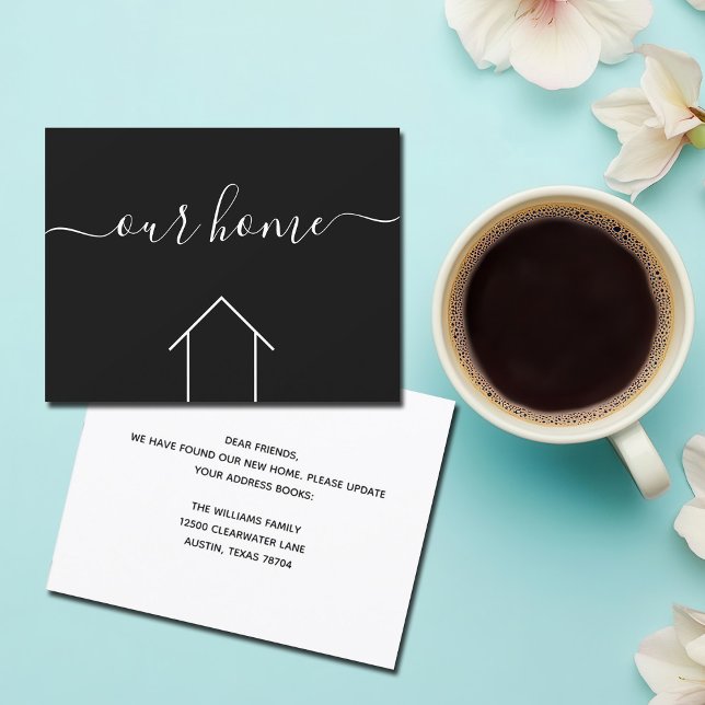 Our Home Change of Address Chic Typography Moving Card (Creator Uploaded)