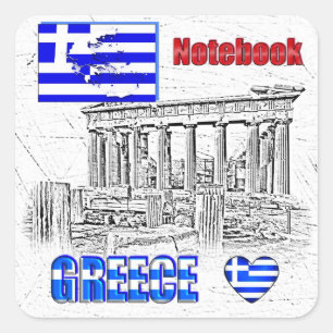 OUR HOME - GREECE design collection Square Sticker