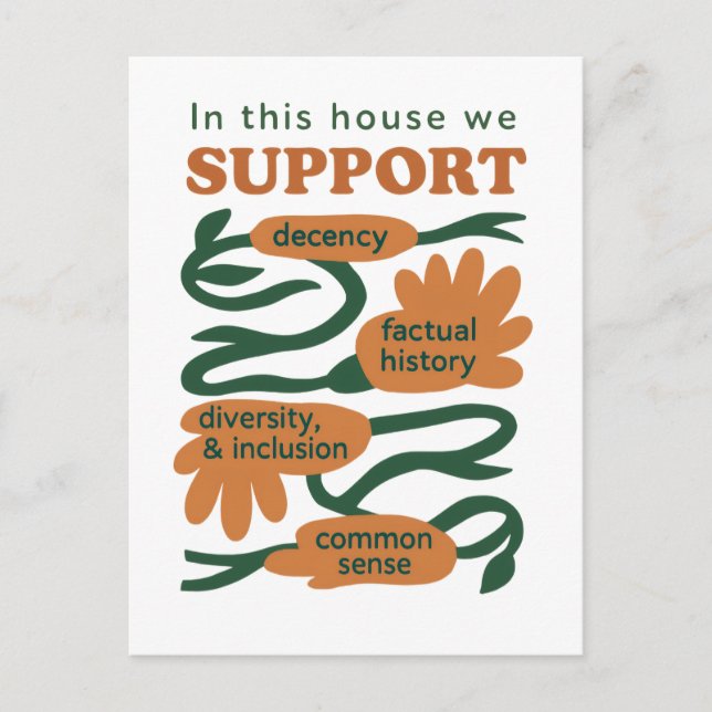 Our Home Runs on Decency, Truth & Common Sense Postcard (Front)