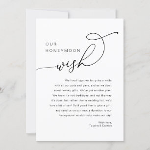 Our Honeymoon Wish, Wedding Invites 