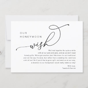 Our Honeymoon Wish, Wedding Invites Enclosure Card