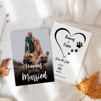 Our Humans Getting Married Pet Dog Save The Date Invitation