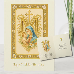 Our Lady & Child Jesus Birthday Blessings – Marian Card