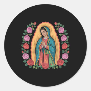 Our Lady De Guadalupe Sant Mary Back Print Christi Classic Round Sticker
