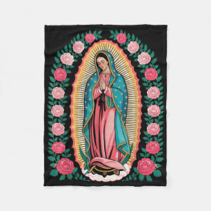 Our Lady De Guadalupe Sant Mary Back Print Christi Fleece Blanket
