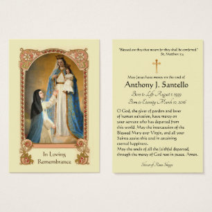 Our Lady Good Success Catholic Funeral Holy Card