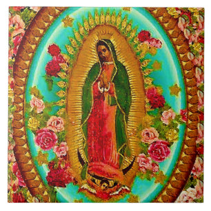 Our Lady Guadalupe Mexican Saint Virgin Mary Tile