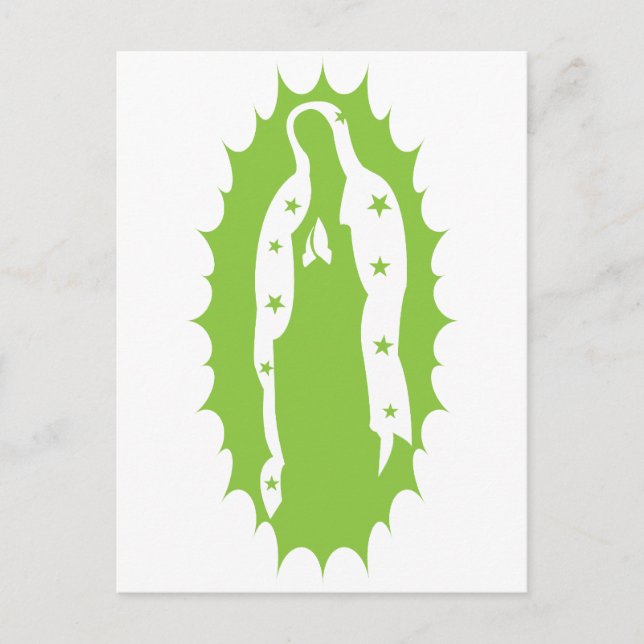 OUr Lady Guadalupe Modern lime green Postcard (Front)