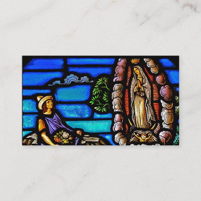 Our Lady Guadalupe Nuestra Senora Stained Glass Business Card (Front)