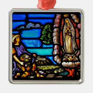 Our Lady Guadalupe Nuestra Senora Stained Glass Metal Tree Decoration
