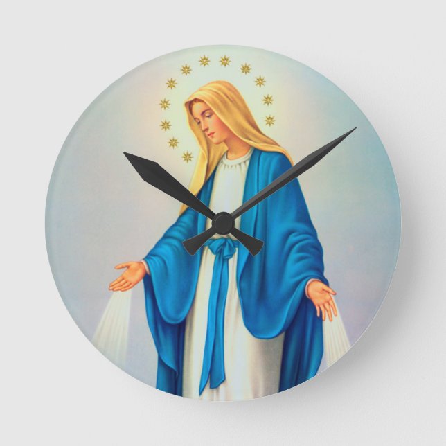 Our Lady Immaculate Conception Round Clock (Front)