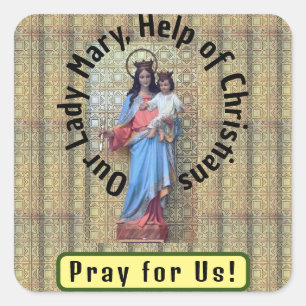 Our Lady Mary, Help of Christians Card Square Sticker