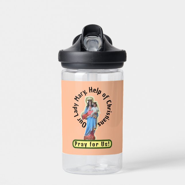 Our Lady Mary, Help of Christians Card Water Bottle (Front)