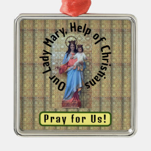 Our Lady Mary, Help of Christians Metal Tree Decoration