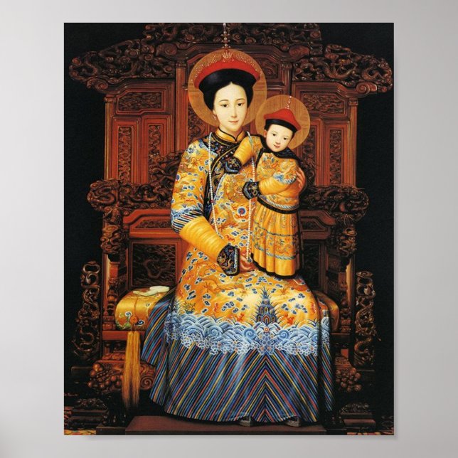 Our Lady of China (中华圣母, 中華聖母) Chinese Virgin Mary Poster (Front)