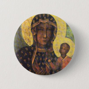 Our Lady of Czestochowa 6 Cm Round Badge