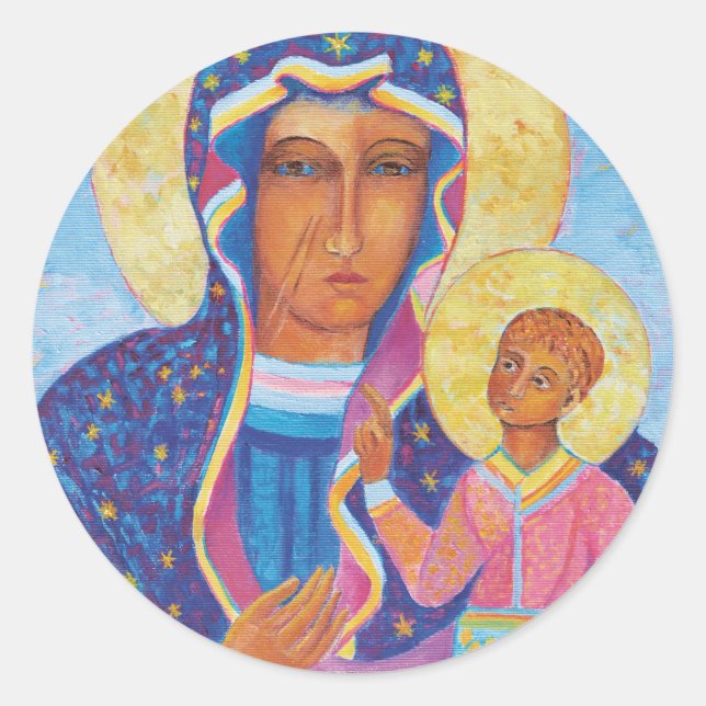 Our Lady of Czestochowa Black Madonna Poland Classic Round Sticker (Front)