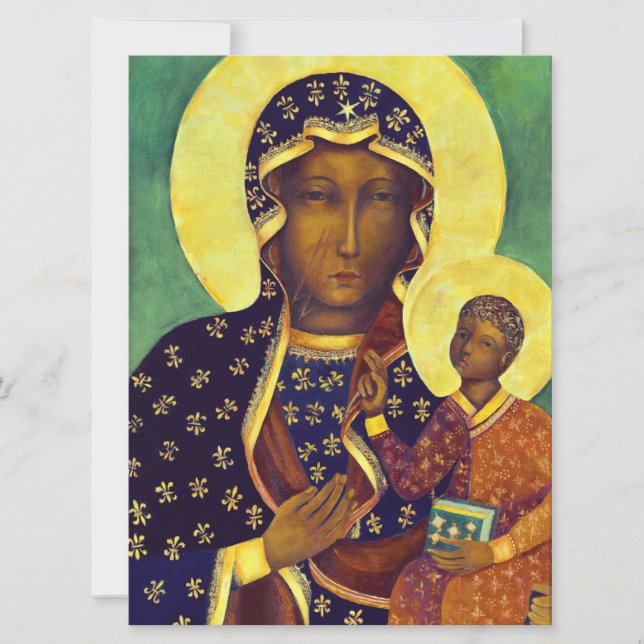 Our lady of Czestochowa Black Madonna Poland Icon Card (Front)