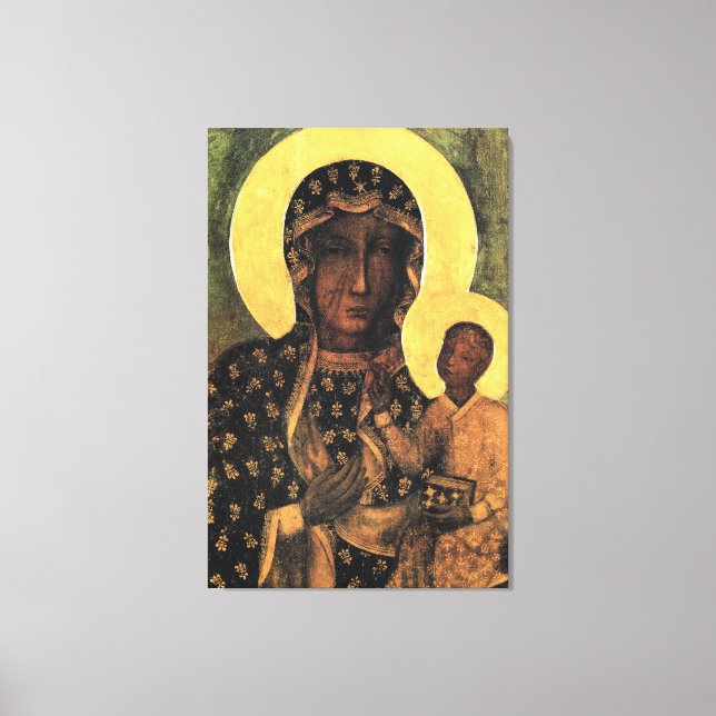 Our Lady of Czestochowa Virgin Mary Polish Madonna Canvas Print (Front)