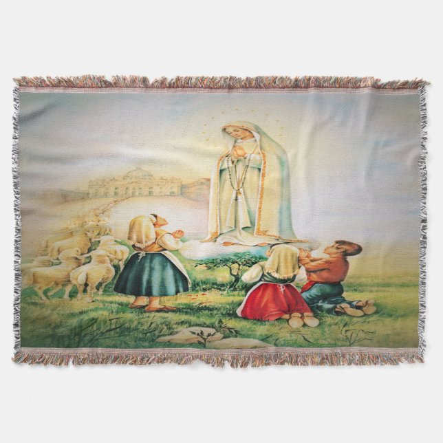 Our Lady of Fatima 1917 Throw Blanket (Front)