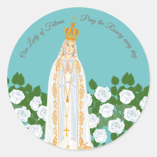Our Lady of Fátima and the Three Sheperds  Classic Round Sticker