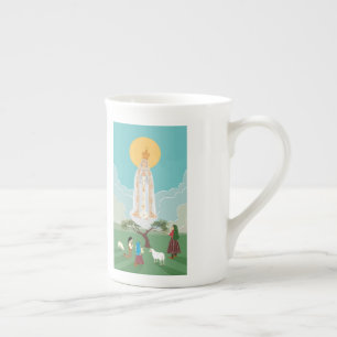 Our Lady of Fatima and the three shepherds Bone China Mug
