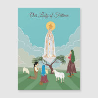 Our Lady of Fatima and the three shepherds card
