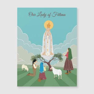 Our Lady of Fatima and the three shepherds card